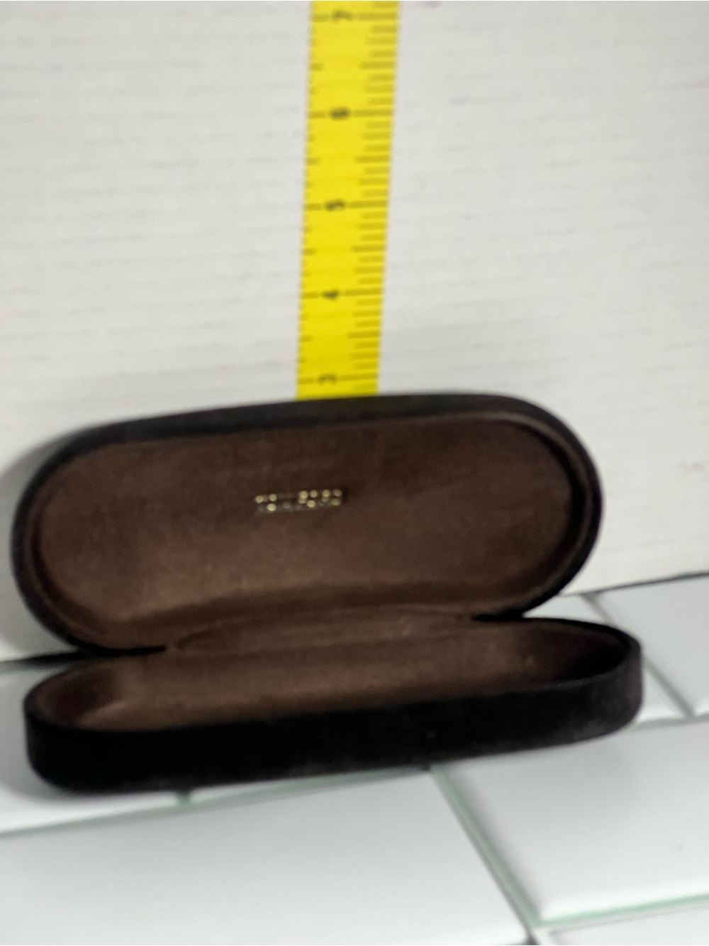 Tom Ford Glasses Case with Brown Suede Interior